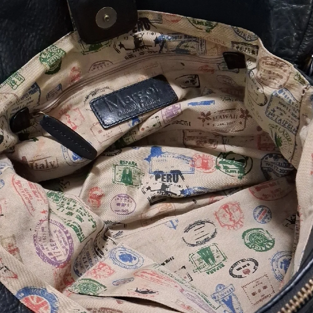 Margot Black Leather Travel Bag